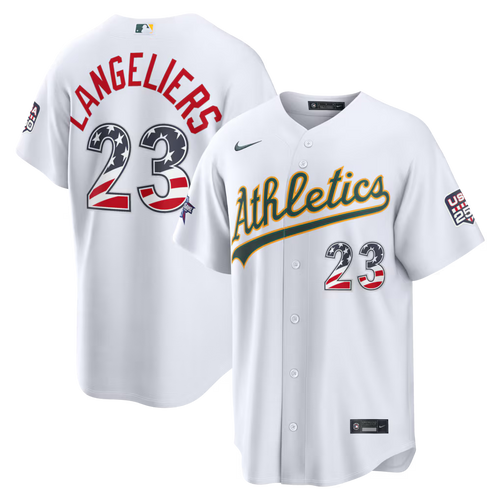 2026 All-Star Edition Stars & Stripes Athletics Shea Langeliers Stadium Jersey - White