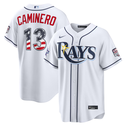 2026 All-Star Edition Stars & Stripes Tampa Bay Rays Junior Caminero Stadium Jersey - White