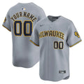 Custom Milwaukee Brewers Away Jersey - Grey