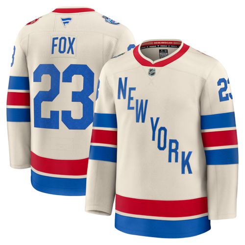 Adam Fox New York Rangers 2026 NHL Winter Classic Premium Jersey - Beige