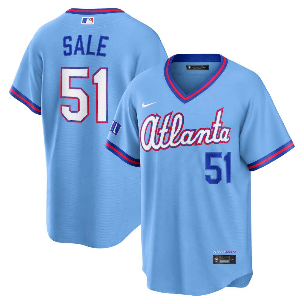 Chris Sale Atlanta Braves 2026 City Connect Stadium Jersey - Powder Blue