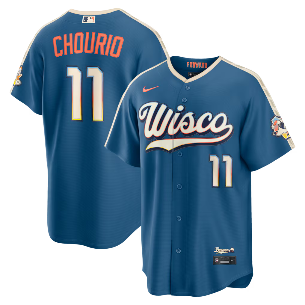 Jackson Chourio Milwaukee Brewers 2026 City Connect Stadium Jersey - Mineral Blue