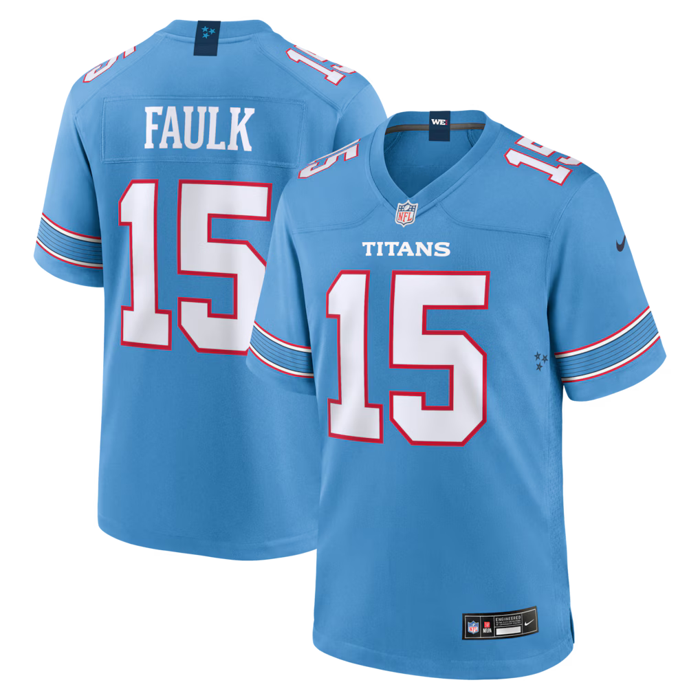 Keldric Faulk Tennessee Titans 2026 NFL Draft First Round Pick No. 31 Jersey - Light Blue